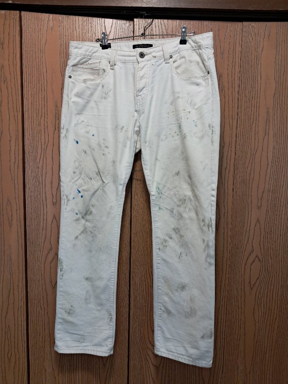 CULT OF INDIVIDUALITY Rebel Straight Off-white Splatter Jeans 36-34